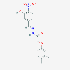 2-(3,4-dimethylphenoxy)-N'-[(E)-(3-hydroxy-4-nitrophenyl)methylidene]acetohydrazide