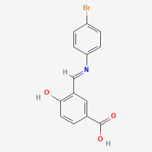 molecular formula C14H10BrNO3 B11554603 3-[(E)-[(4-Bromophenyl)imino]methyl]-4-hydroxybenzoic acid 