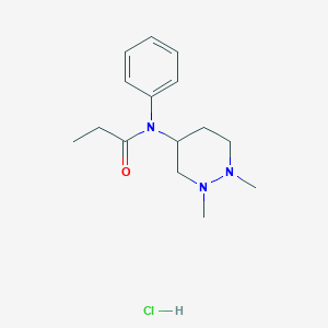 molecular formula C15H24ClN3O B115547 N-(Hexahydro-1,2-dimethyl-4-pyridazinyl)-N-phenylpropanamide hydrochloride CAS No. 149750-14-1