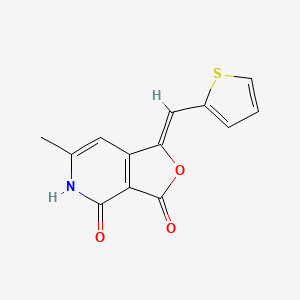 molecular formula C13H9NO3S B11554712 6-Methyl-1-(2-thenylidene)furo[3,4-c]pyridine-3,4(1H,5H)-dione 