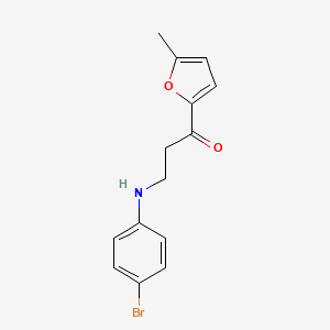 molecular formula C14H14BrNO2 B11554716 3-[(4-Bromophenyl)amino]-1-(5-methylfuran-2-yl)propan-1-one 