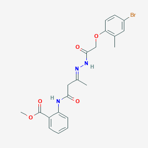 methyl 2-{[(3E)-3-{2-[(4-bromo-2-methylphenoxy)acetyl]hydrazinylidene}butanoyl]amino}benzoate