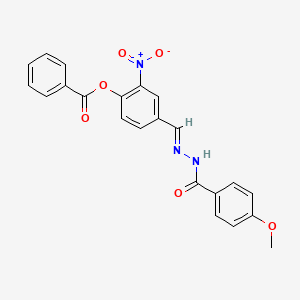 4-[(E)-{2-[(4-methoxyphenyl)carbonyl]hydrazinylidene}methyl]-2-nitrophenyl benzoate