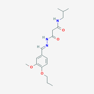 molecular formula C18H27N3O4 B11554766 2-{N'-[(E)-(3-Methoxy-4-propoxyphenyl)methylidene]hydrazinecarbonyl}-N-(2-methylpropyl)acetamide 