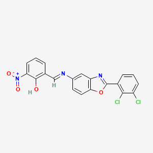 2-[(E)-{[2-(2,3-dichlorophenyl)-1,3-benzoxazol-5-yl]imino}methyl]-6-nitrophenol