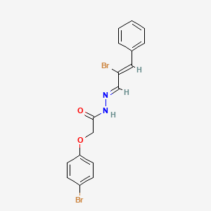 molecular formula C17H14Br2N2O2 B11554793 2-(4-bromophenoxy)-N'-[(1E,2Z)-2-bromo-3-phenylprop-2-en-1-ylidene]acetohydrazide 