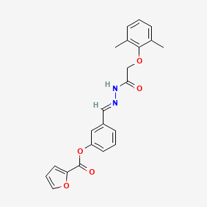 3-[(E)-{2-[(2,6-dimethylphenoxy)acetyl]hydrazinylidene}methyl]phenyl furan-2-carboxylate