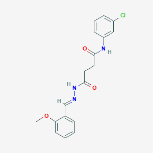 molecular formula C18H18ClN3O3 B11554817 N-(3-chlorophenyl)-4-[(2E)-2-(2-methoxybenzylidene)hydrazinyl]-4-oxobutanamide 