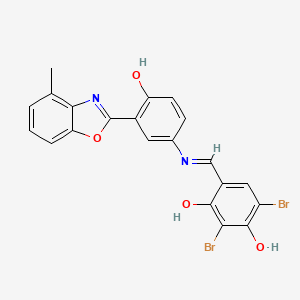 2,4-dibromo-6-[(E)-{[4-hydroxy-3-(4-methyl-1,3-benzoxazol-2-yl)phenyl]imino}methyl]benzene-1,3-diol