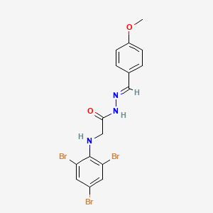 molecular formula C16H14Br3N3O2 B11554850 N'-[(E)-(4-Methoxyphenyl)methylidene]-2-[(2,4,6-tribromophenyl)amino]acetohydrazide 