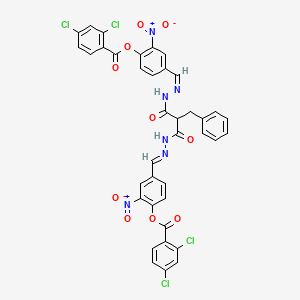 4-[(E)-(2-{2-benzyl-3-[(2Z)-2-(4-{[(2,4-dichlorophenyl)carbonyl]oxy}-3-nitrobenzylidene)hydrazinyl]-3-oxopropanoyl}hydrazinylidene)methyl]-2-nitrophenyl 2,4-dichlorobenzoate