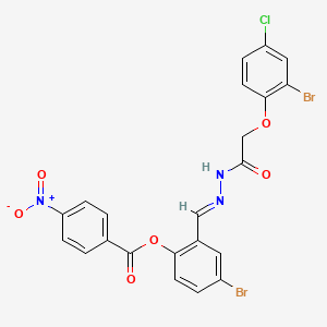 4-bromo-2-[(E)-{2-[(2-bromo-4-chlorophenoxy)acetyl]hydrazinylidene}methyl]phenyl 4-nitrobenzoate