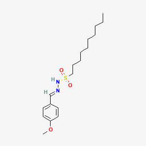 molecular formula C18H30N2O3S B11554880 N'-[(E)-(4-methoxyphenyl)methylidene]decane-1-sulfonohydrazide 