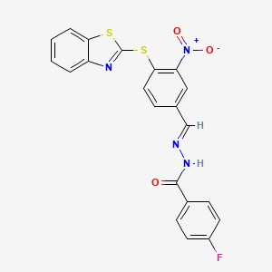 N'-[(E)-[4-(1,3-Benzothiazol-2-ylsulfanyl)-3-nitrophenyl]methylidene]-4-fluorobenzohydrazide