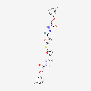 N',N''-{sulfanediylbis[furan-5,2-diyl(E)methylylidene]}bis[2-(3-methylphenoxy)acetohydrazide]