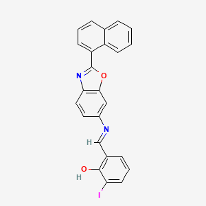 2-iodo-6-[(E)-{[2-(naphthalen-1-yl)-1,3-benzoxazol-6-yl]imino}methyl]phenol