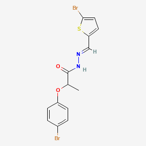 molecular formula C14H12Br2N2O2S B11554954 2-(4-bromophenoxy)-N'-[(E)-(5-bromothiophen-2-yl)methylidene]propanehydrazide 