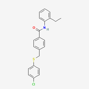 molecular formula C22H20ClNOS B11554960 4-{[(4-Chlorophenyl)sulfanyl]methyl}-N-(2-ethylphenyl)benzamide 