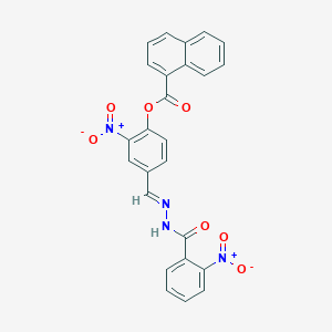 2-nitro-4-[(E)-{2-[(2-nitrophenyl)carbonyl]hydrazinylidene}methyl]phenyl naphthalene-1-carboxylate