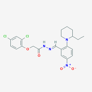 2-(2,4-Dichlorophenoxy)-N'-[(E)-[2-(2-ethylpiperidin-1-YL)-5-nitrophenyl]methylidene]acetohydrazide