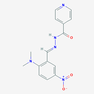 molecular formula C15H15N5O3 B11555001 N'-[(E)-[2-(Dimethylamino)-5-nitrophenyl]methylidene]pyridine-4-carbohydrazide 