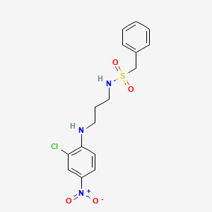 molecular formula C16H18ClN3O4S B11555006 N-{3-[(2-chloro-4-nitrophenyl)amino]propyl}-1-phenylmethanesulfonamide 