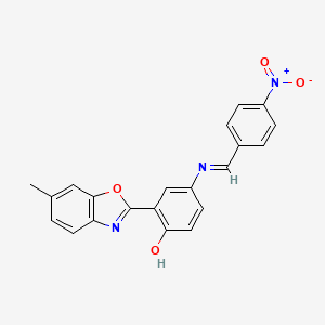 2-(6-methyl-1,3-benzoxazol-2-yl)-4-{[(E)-(4-nitrophenyl)methylidene]amino}phenol