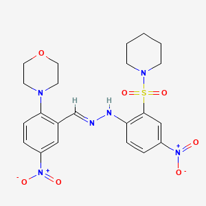 4-{4-nitro-2-[(E)-{2-[4-nitro-2-(piperidin-1-ylsulfonyl)phenyl]hydrazinylidene}methyl]phenyl}morpholine