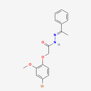 molecular formula C17H17BrN2O3 B11555042 2-(4-bromo-2-methoxyphenoxy)-N'-[(1E)-1-phenylethylidene]acetohydrazide 