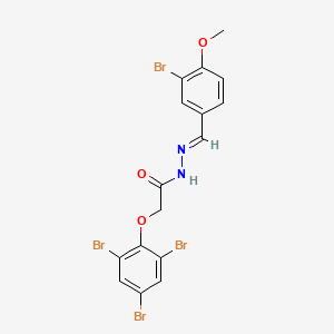 molecular formula C16H12Br4N2O3 B11555066 N'-[(E)-(3-bromo-4-methoxyphenyl)methylidene]-2-(2,4,6-tribromophenoxy)acetohydrazide 