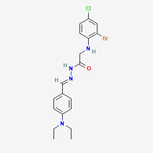 2-[(2-Bromo-4-chlorophenyl)amino]-N'-[(E)-[4-(diethylamino)phenyl]methylidene]acetohydrazide