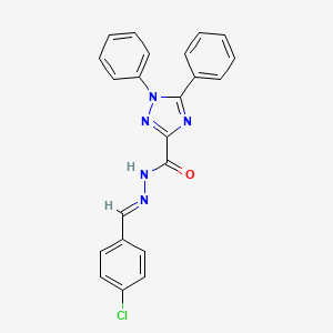 molecular formula C22H16ClN5O B11555134 N'-[(E)-(4-chlorophenyl)methylidene]-1,5-diphenyl-1H-1,2,4-triazole-3-carbohydrazide 