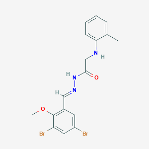 molecular formula C17H17Br2N3O2 B11555151 N'-[(E)-(3,5-Dibromo-2-methoxyphenyl)methylidene]-2-[(2-methylphenyl)amino]acetohydrazide 