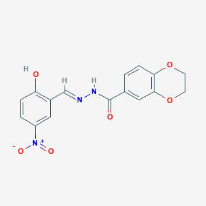 N'-[(E)-(2-hydroxy-5-nitrophenyl)methylidene]-2,3-dihydro-1,4-benzodioxine-6-carbohydrazide