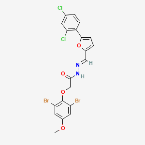 2-(2,6-Dibromo-4-methoxyphenoxy)-N'-[(E)-[5-(2,4-dichlorophenyl)furan-2-YL]methylidene]acetohydrazide