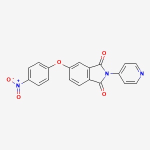 molecular formula C19H11N3O5 B11555182 5-(4-nitrophenoxy)-2-(pyridin-4-yl)-1H-isoindole-1,3(2H)-dione 