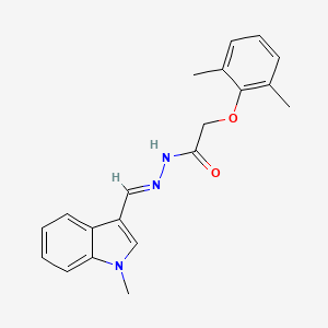 molecular formula C20H21N3O2 B11555188 2-(2,6-dimethylphenoxy)-N'-[(E)-(1-methyl-1H-indol-3-yl)methylidene]acetohydrazide 