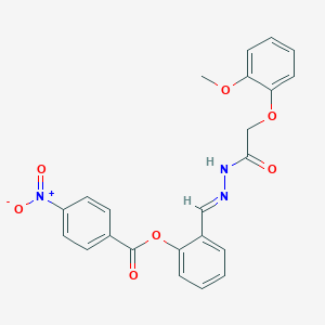 2-[(E)-{2-[(2-methoxyphenoxy)acetyl]hydrazinylidene}methyl]phenyl 4-nitrobenzoate