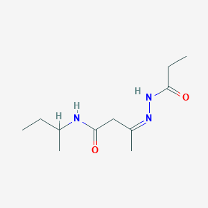 molecular formula C11H21N3O2 B11555198 (3Z)-N-(butan-2-yl)-3-(2-propanoylhydrazinylidene)butanamide 