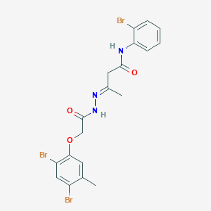 (3E)-N-(2-bromophenyl)-3-{2-[(2,4-dibromo-5-methylphenoxy)acetyl]hydrazinylidene}butanamide