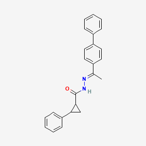 molecular formula C24H22N2O B11555244 N'-[(1E)-1-(biphenyl-4-yl)ethylidene]-2-phenylcyclopropanecarbohydrazide 