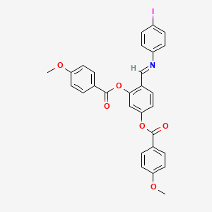 4-{(E)-[(4-iodophenyl)imino]methyl}benzene-1,3-diyl bis(4-methoxybenzoate)