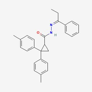 molecular formula C27H28N2O B11555264 2,2-bis(4-methylphenyl)-N'-[(1Z)-1-phenylpropylidene]cyclopropanecarbohydrazide 