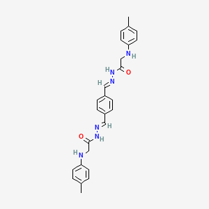 2-[(4-Methylphenyl)amino]-N'-[(E)-{4-[(E)-({2-[(4-methylphenyl)amino]acetamido}imino)methyl]phenyl}methylidene]acetohydrazide