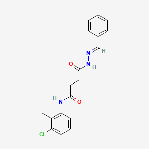 molecular formula C18H18ClN3O2 B11555282 4-[(2E)-2-benzylidenehydrazinyl]-N-(3-chloro-2-methylphenyl)-4-oxobutanamide 