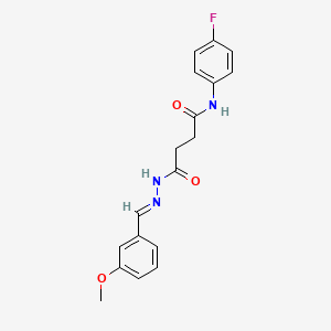 N-(4-fluorophenyl)-4-[(2E)-2-(3-methoxybenzylidene)hydrazinyl]-4-oxobutanamide