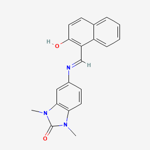 molecular formula C20H17N3O2 B11555297 5-{[(E)-(2-hydroxynaphthalen-1-yl)methylidene]amino}-1,3-dimethyl-1,3-dihydro-2H-benzimidazol-2-one 