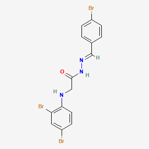 molecular formula C15H12Br3N3O B11555308 N'-[(E)-(4-Bromophenyl)methylidene]-2-[(2,4-dibromophenyl)amino]acetohydrazide 