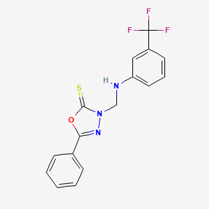 5-phenyl-3-({[3-(trifluoromethyl)phenyl]amino}methyl)-1,3,4-oxadiazole-2(3H)-thione