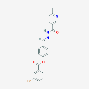 4-[(E)-{2-[(6-methylpyridin-3-yl)carbonyl]hydrazinylidene}methyl]phenyl 3-bromobenzoate